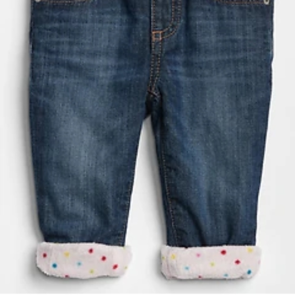 NWT GAP fleece lined jeans 0-3 months